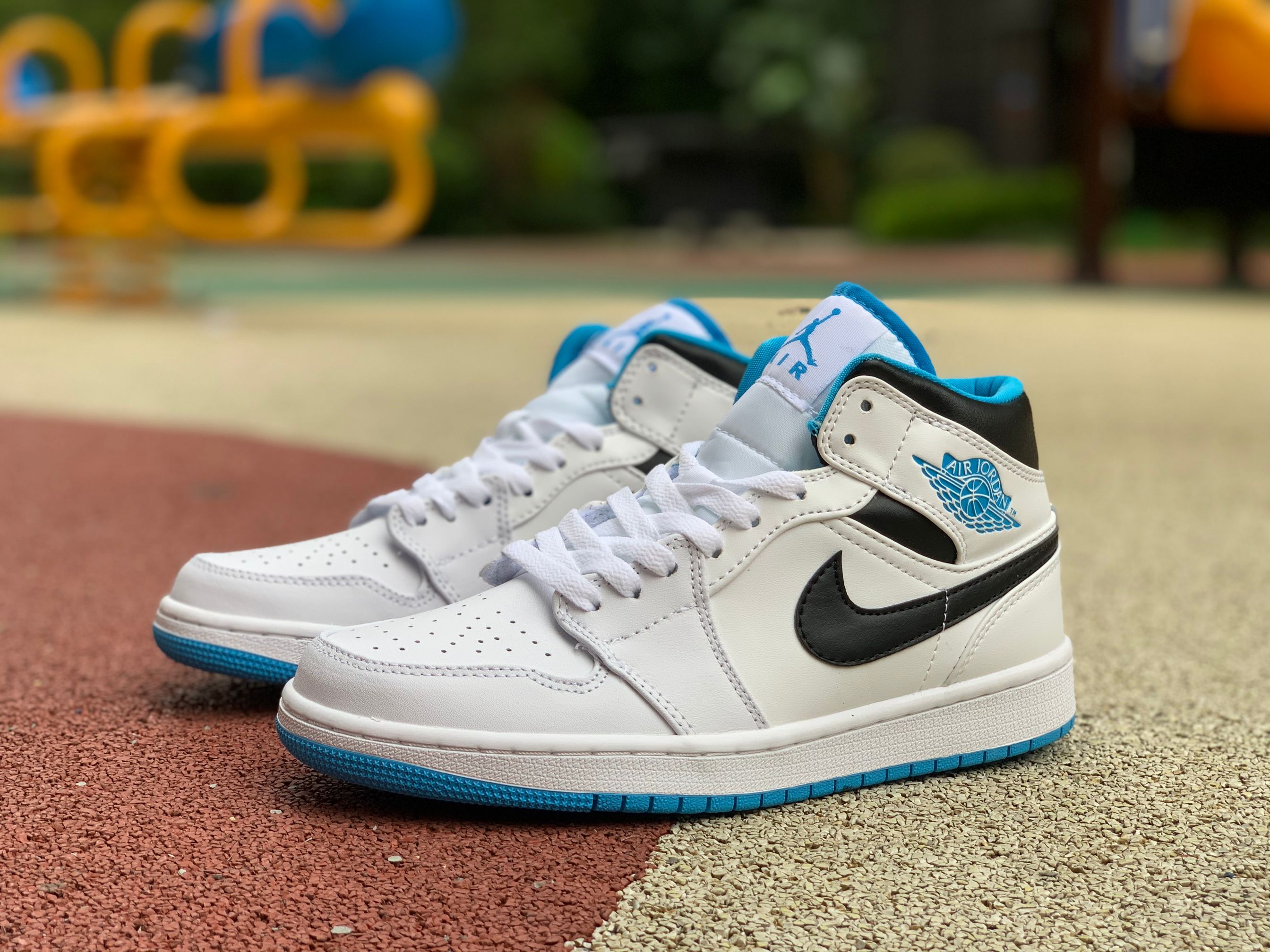 Air Jordan 1 Mid Laser Blue 554724 141 10 - www.kickbulk.co